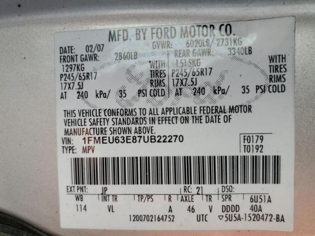 Photo 12 VIN: 1FMEU63E87UB22270 - FORD EXPLORER 