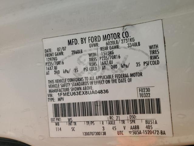 Photo 12 VIN: 1FMEU63EX8UA04836 - FORD EXPLORER 