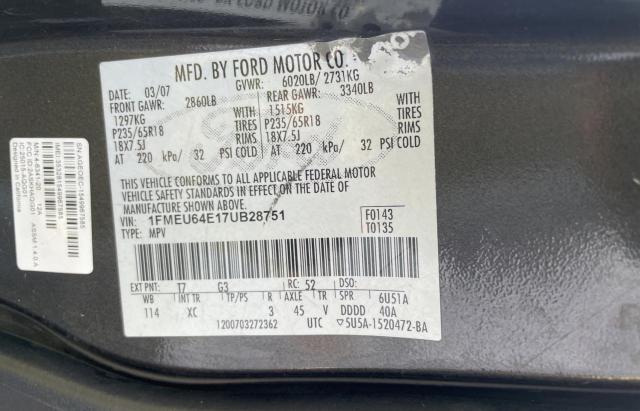 Photo 9 VIN: 1FMEU64E17UB28751 - FORD EXPLORER E 