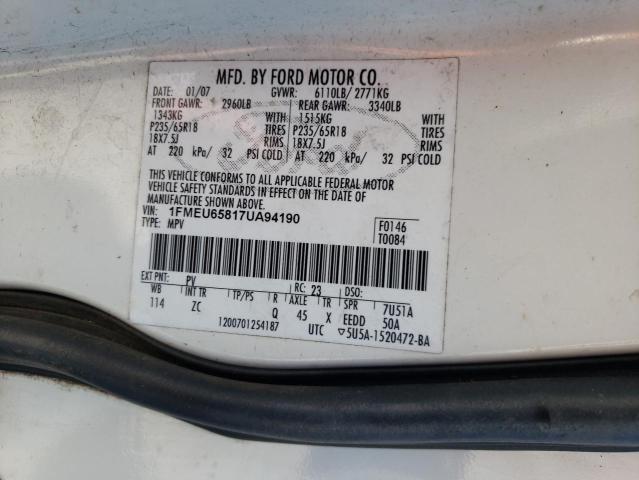 Photo 12 VIN: 1FMEU65817UA94190 - FORD EXPLORER 