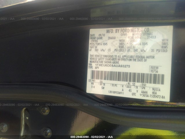 Photo 8 VIN: 1FMEU6DE6AUA93275 - FORD EXPLORER 