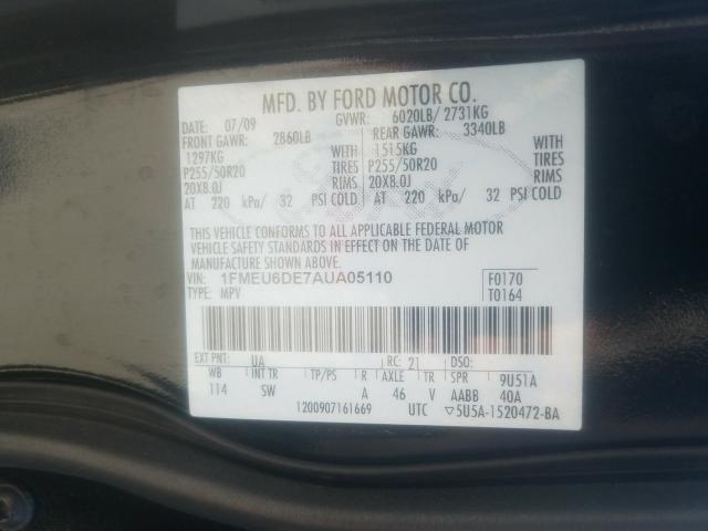 Photo 9 VIN: 1FMEU6DE7AUA05110 - FORD EXPLORER X 