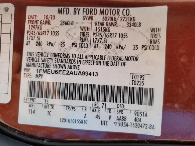 Photo 13 VIN: 1FMEU6EE2AUA99413 - FORD EXPLORER E 