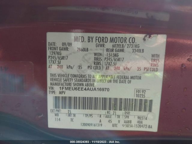 Photo 8 VIN: 1FMEU6EE4AUA16970 - FORD EXPLORER 