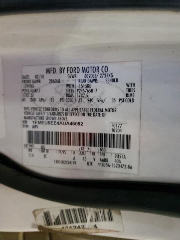 Photo 9 VIN: 1FMEU6EE4AUA46082 - FORD EXPLORER E 