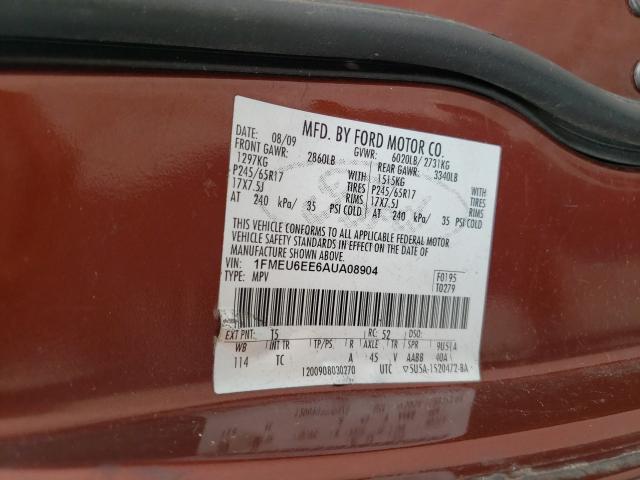 Photo 9 VIN: 1FMEU6EE6AUA08904 - FORD EXPLORER E 