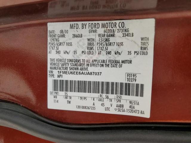 Photo 9 VIN: 1FMEU6EE6AUA87037 - FORD EXPLORER E 