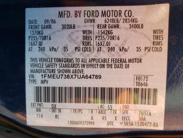 Photo 12 VIN: 1FMEU738X7UA64789 - FORD EXPLORER 