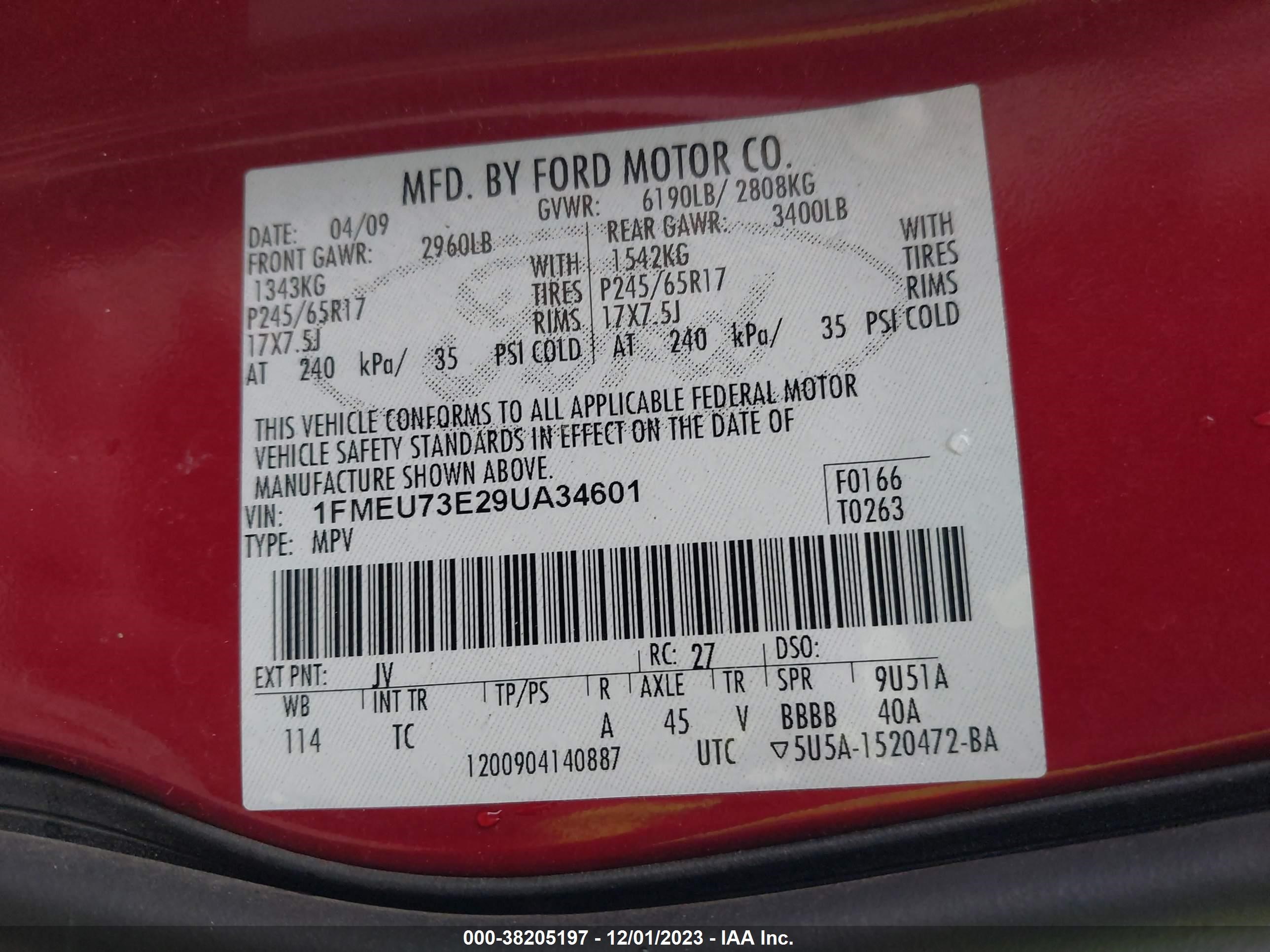 Photo 8 VIN: 1FMEU73E29UA34601 - FORD EXPLORER 