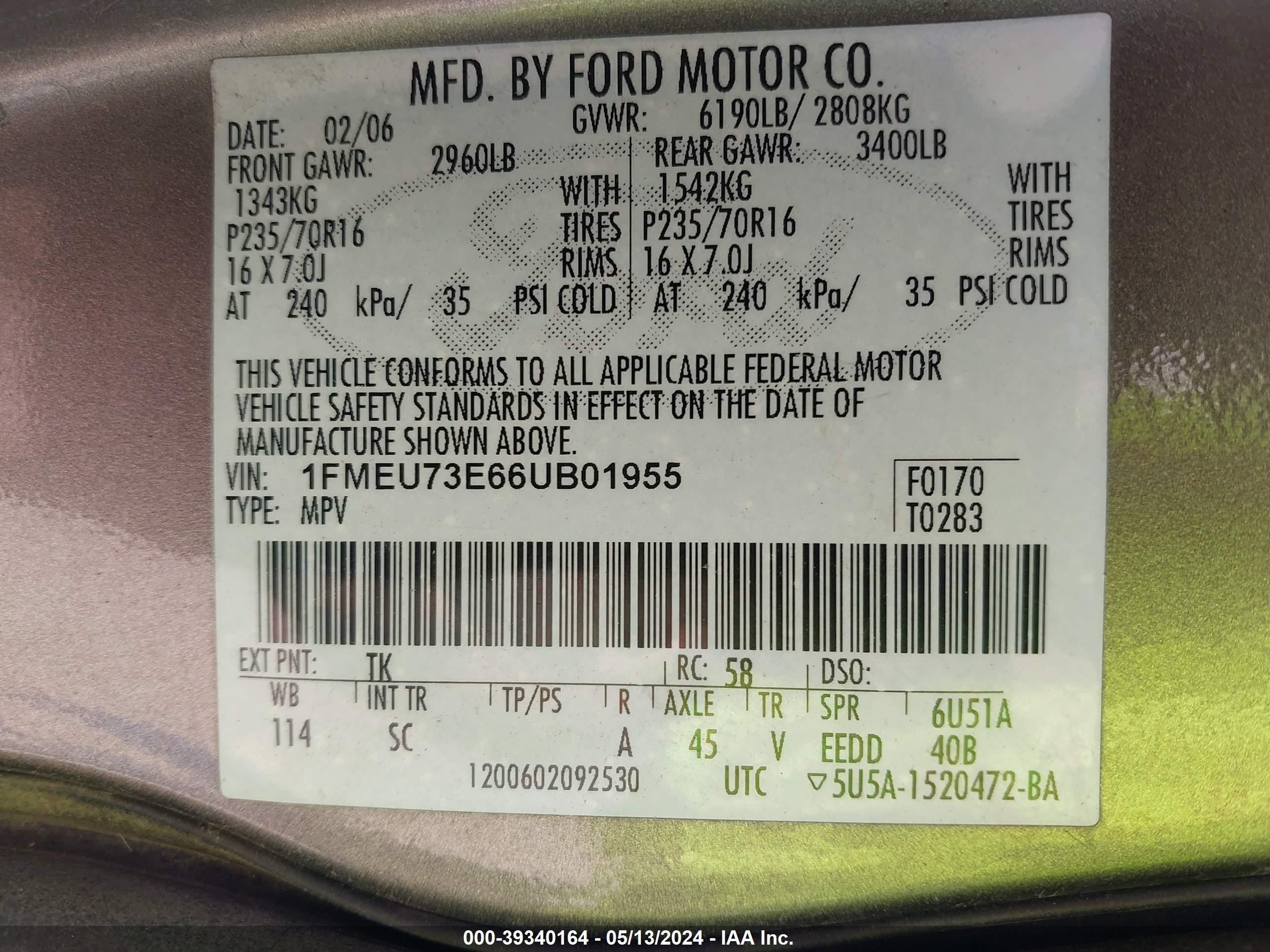 Photo 8 VIN: 1FMEU73E66UB01955 - FORD EXPLORER 