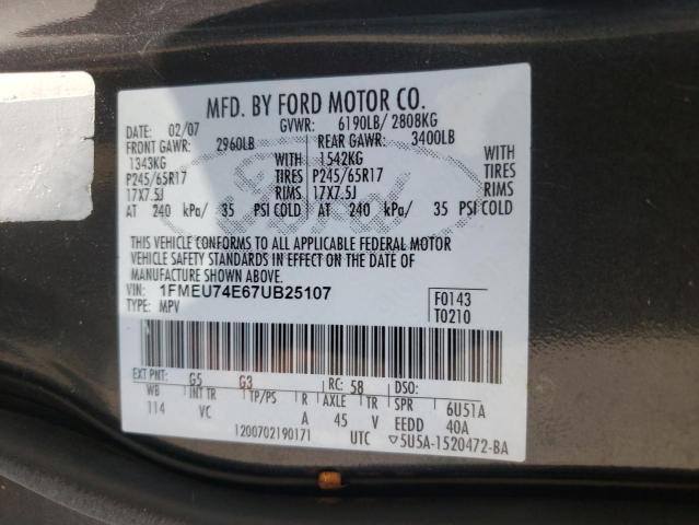 Photo 12 VIN: 1FMEU74E67UB25107 - FORD EXPLORER E 