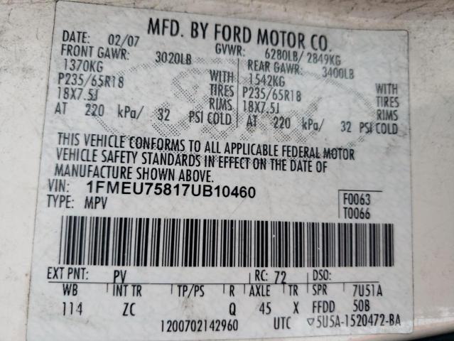 Photo 12 VIN: 1FMEU75817UB10460 - FORD EXPLORER L 