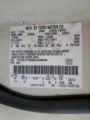 Photo 12 VIN: 1FMEU75856ZA08094 - FORD EXPLORER 