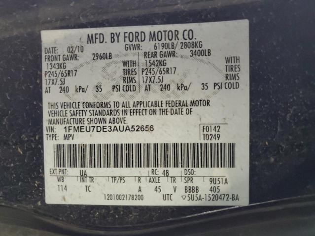 Photo 12 VIN: 1FMEU7DE3AUA52656 - FORD EXPLORER 