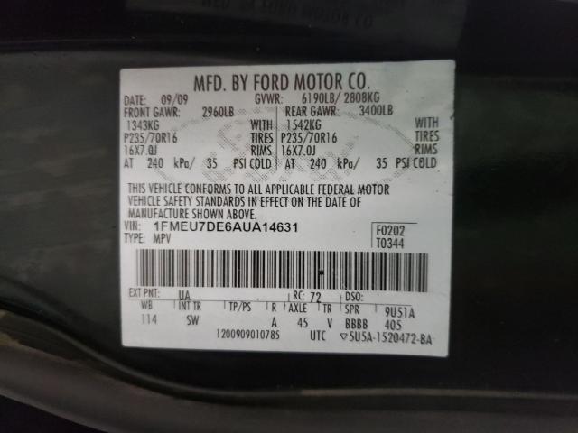 Photo 9 VIN: 1FMEU7DE6AUA14631 - FORD EXPLORER X 