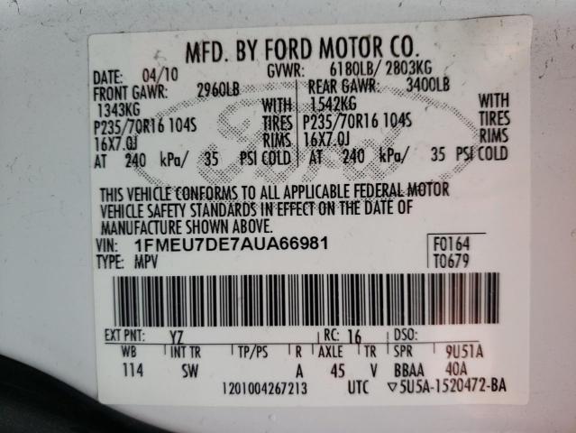 Photo 12 VIN: 1FMEU7DE7AUA66981 - FORD EXPLORER X 