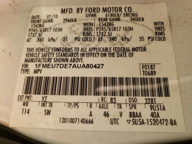 Photo 13 VIN: 1FMEU7DE7AUA80427 - FORD EXPLORER X 