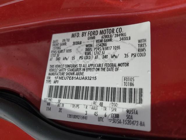 Photo 12 VIN: 1FMEU7E81AUA93215 - FORD EXPLORER E 