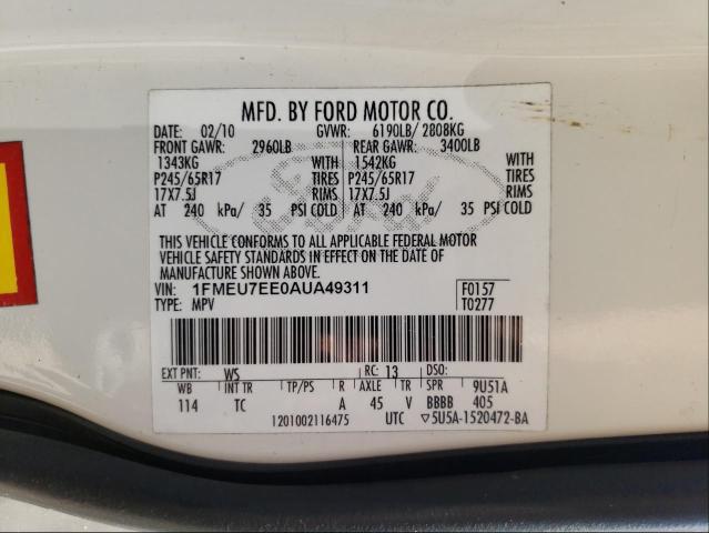 Photo 9 VIN: 1FMEU7EE0AUA49311 - FORD EXPLORER E 