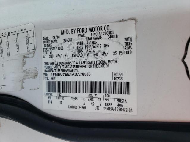 Photo 13 VIN: 1FMEU7EE4AUA78536 - FORD EXPLORER E 