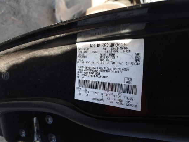 Photo 9 VIN: 1FMEU7EE6AUA18001 - FORD EXPLORER E 