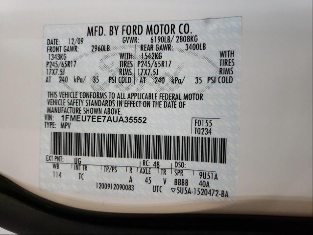 Photo 9 VIN: 1FMEU7EE7AUA35552 - FORD EXPLORER E 