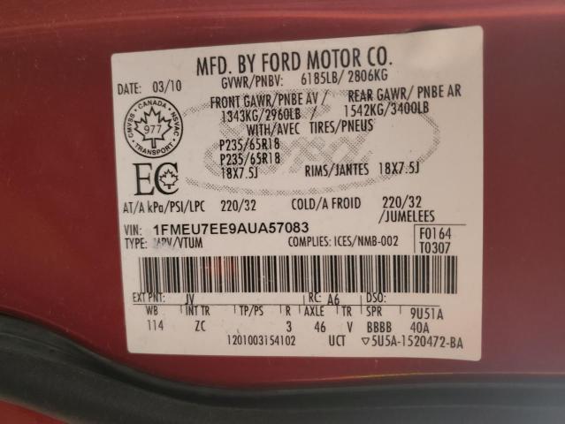 Photo 12 VIN: 1FMEU7EE9AUA57083 - FORD EXPLORER E 