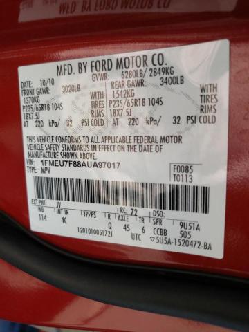 Photo 9 VIN: 1FMEU7F88AUA97017 - FORD EXPLORER L 