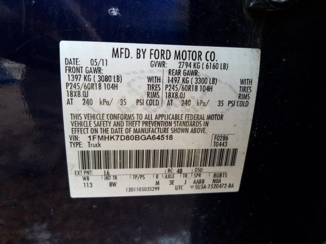 Photo 9 VIN: 1FMHK7D80BGA64518 - FORD EXPLORER X 