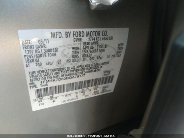 Photo 8 VIN: 1FMHK7D80BGA75177 - FORD EXPLORER 