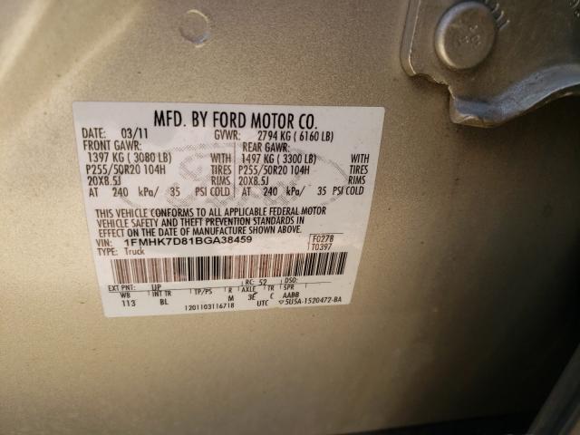 Photo 9 VIN: 1FMHK7D81BGA38459 - FORD EXPLORER X 