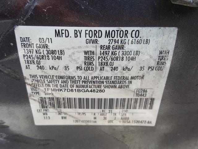 Photo 9 VIN: 1FMHK7D81BGA48280 - FORD EXPLORER X 