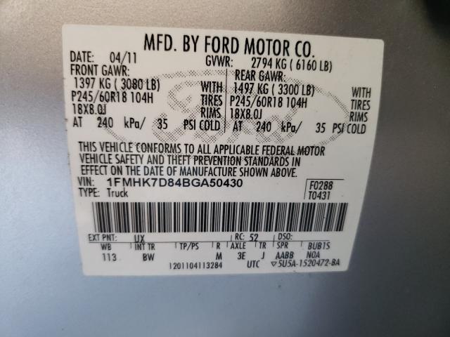 Photo 9 VIN: 1FMHK7D84BGA50430 - FORD EXPLORER X 