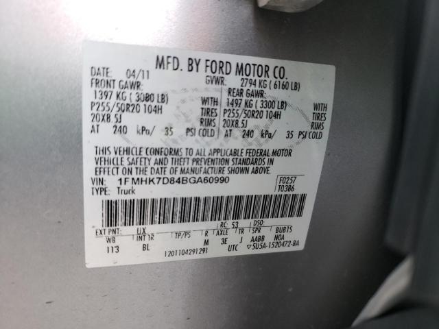 Photo 9 VIN: 1FMHK7D84BGA60990 - FORD EXPLORER X 