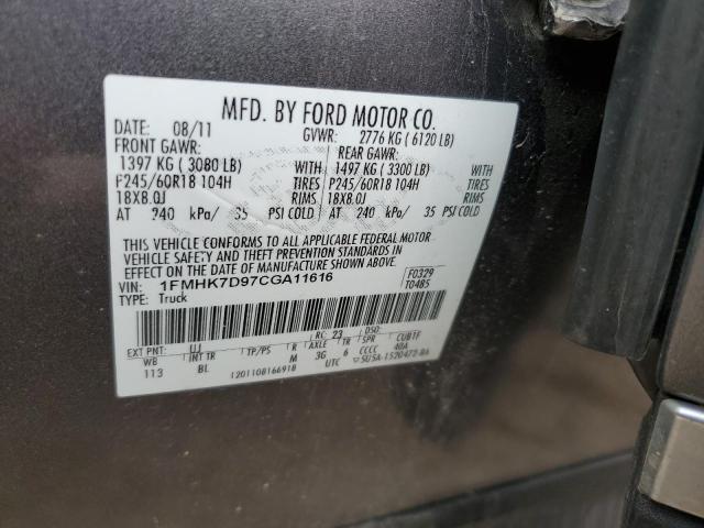 Photo 12 VIN: 1FMHK7D97CGA11616 - FORD EXPLORER 