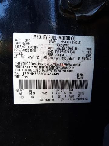 Photo 9 VIN: 1FMHK7F85CGA17449 - FORD EXPLORER L 