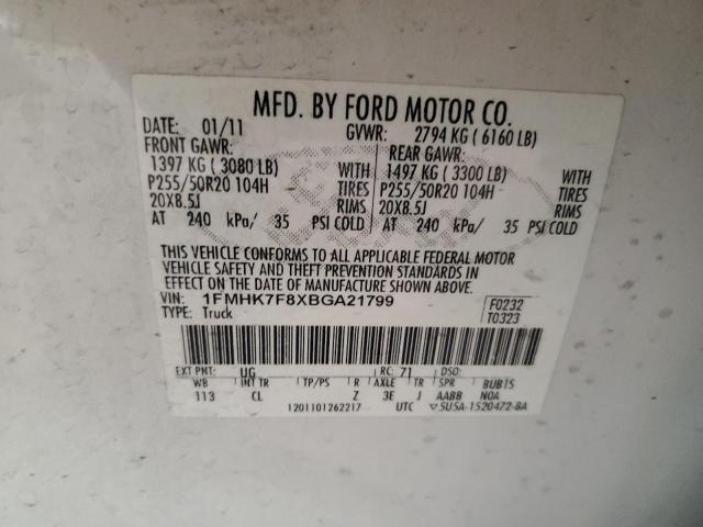 Photo 12 VIN: 1FMHK7F8XBGA21799 - FORD EXPLORER L 