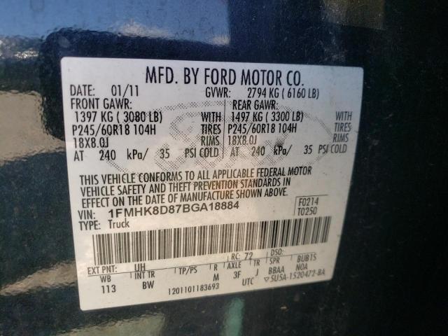 Photo 9 VIN: 1FMHK8D87BGA18884 - FORD EXPLORER X 