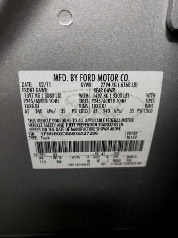 Photo 11 VIN: 1FMHK8D88BGA27206 - FORD EXPLORER X 