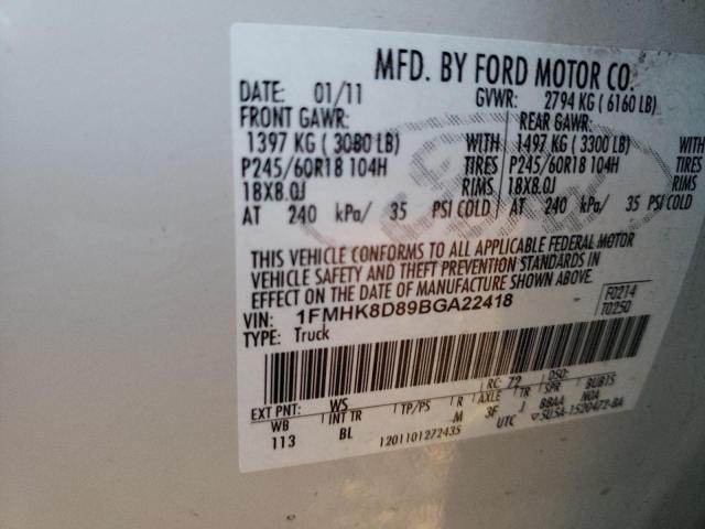 Photo 12 VIN: 1FMHK8D89BGA22418 - FORD EXPLORER X 