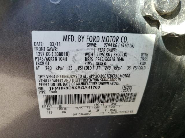 Photo 9 VIN: 1FMHK8D8XBGA41768 - FORD EXPLORER X 