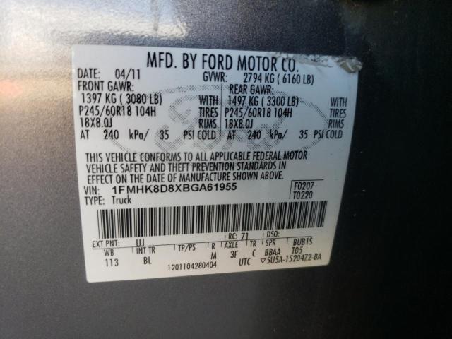 Photo 12 VIN: 1FMHK8D8XBGA61955 - FORD EXPLORER X 