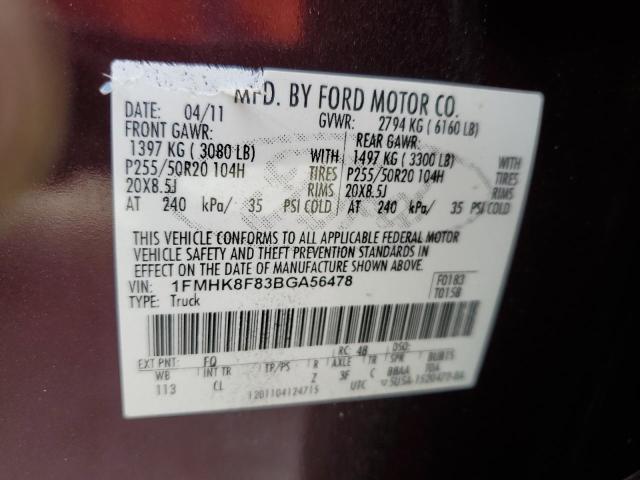 Photo 12 VIN: 1FMHK8F83BGA56478 - FORD EXPLORER 