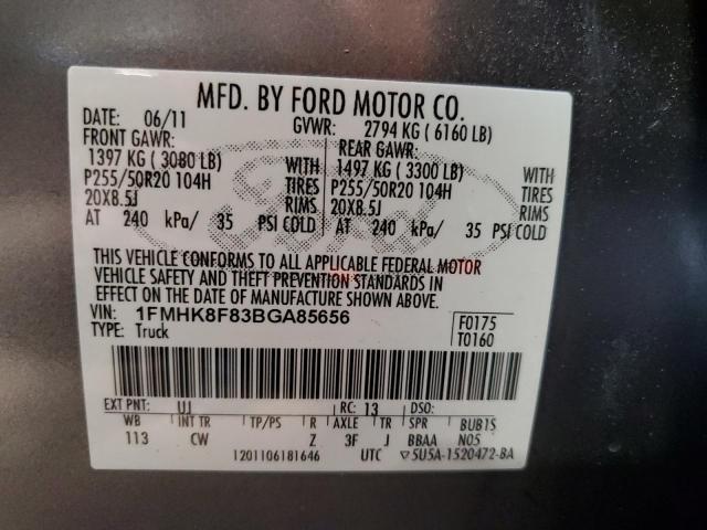 Photo 9 VIN: 1FMHK8F83BGA85656 - FORD EXPLORER L 