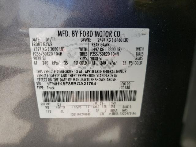 Photo 9 VIN: 1FMHK8F85BGA21764 - FORD EXPLORER L 