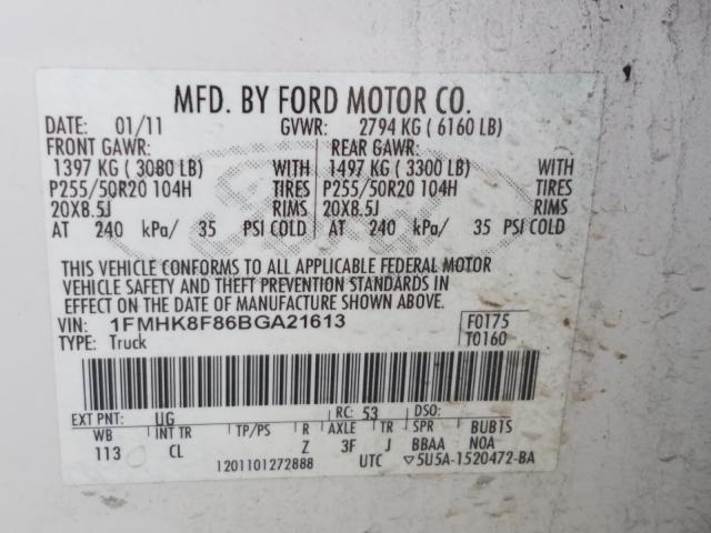 Photo 9 VIN: 1FMHK8F86BGA21613 - FORD EXPLORER L 