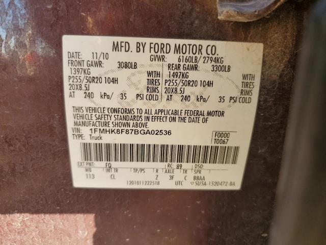 Photo 11 VIN: 1FMHK8F87BGA02536 - FORD EXPLORER L 