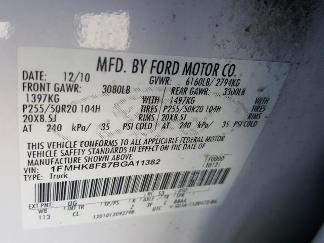 Photo 9 VIN: 1FMHK8F87BGA11382 - FORD EXPLORER L 