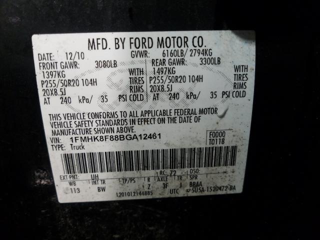 Photo 9 VIN: 1FMHK8F88BGA12461 - FORD EXPLORER L 