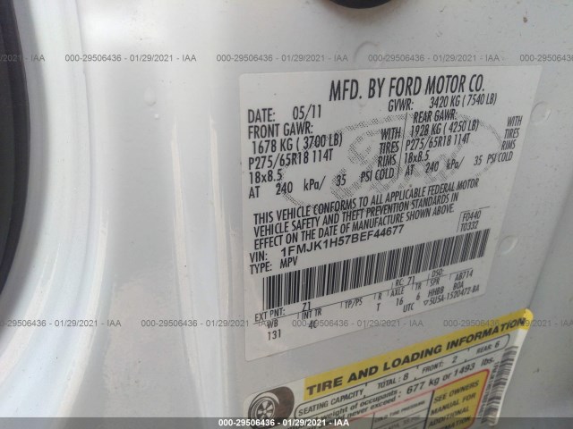 Photo 8 VIN: 1FMJK1H57BEF44677 - FORD EXPEDITION EL 